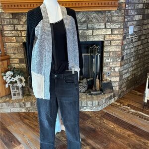 Bundle: Fall Outfit - Pistola Jeans, Black Blouse, and Skies Are Blue Cardigan